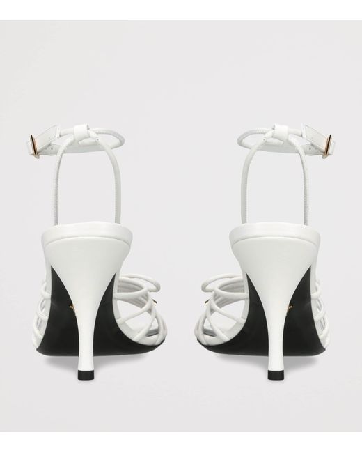 Versace White Leather Opera Bow Sandals 85
