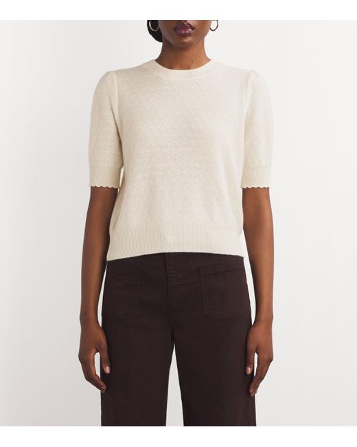 FRAME White Cashmere Pointelle Sweater