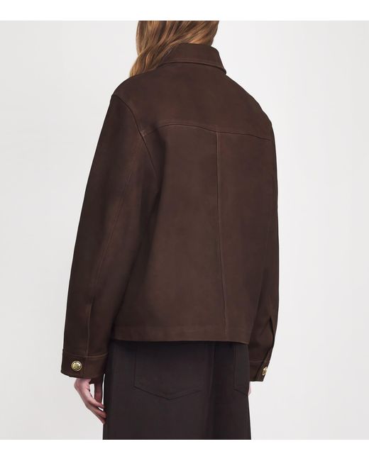 Sandro Brown Suede Pocket-Detail Jacket