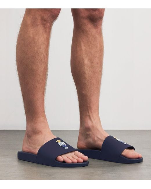 Polo Ralph Lauren Blue Polo Bear Slides for men