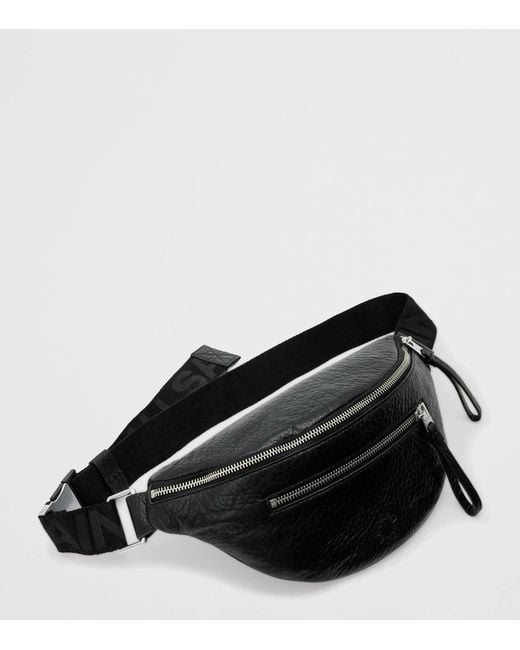 AllSaints Black Lambskin Itoko Belt Bag for men