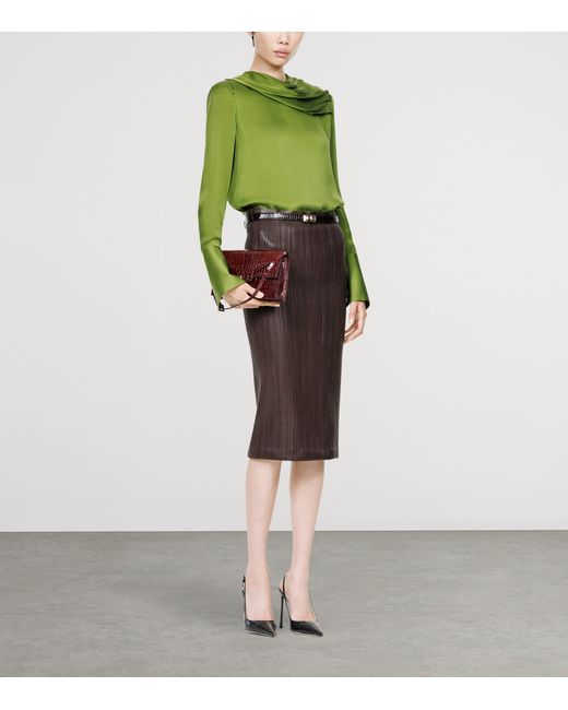Tom Ford Green Silk Georgette Blouse