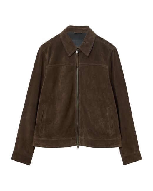 AllSaints Brown Rhone Leather Jacket for men