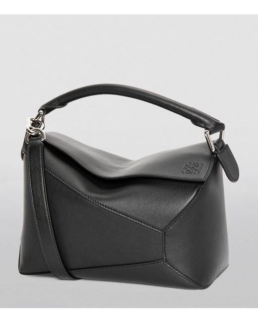 Loewe Gray Small Leather Puzzle Edge Top-Handle Bag