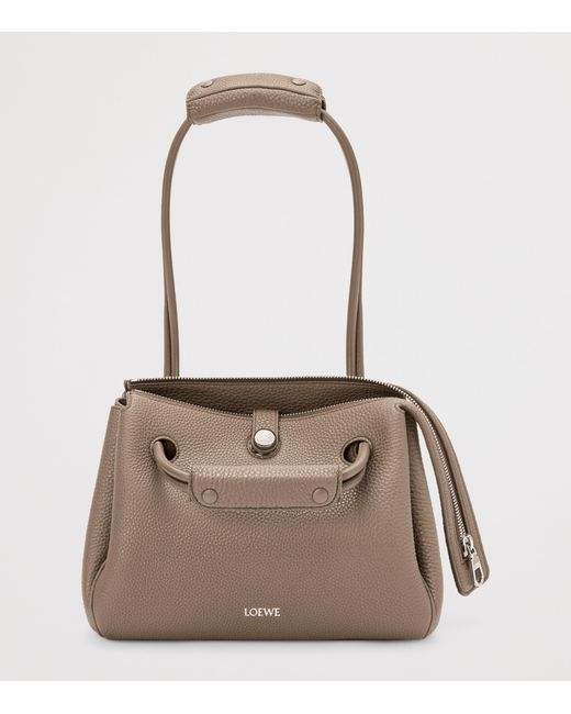 Loewe Brown Small Grained Leather Madrid Shoulder Bag