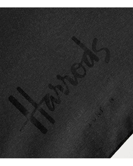 Harrods Black Logo Umbrella