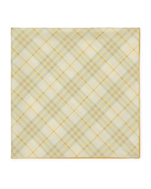 Burberry Natural Silk Twill Check Scarf