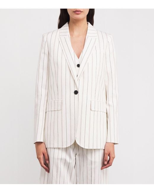 ME+EM White Cotton Stripe The Very Useful Blazer