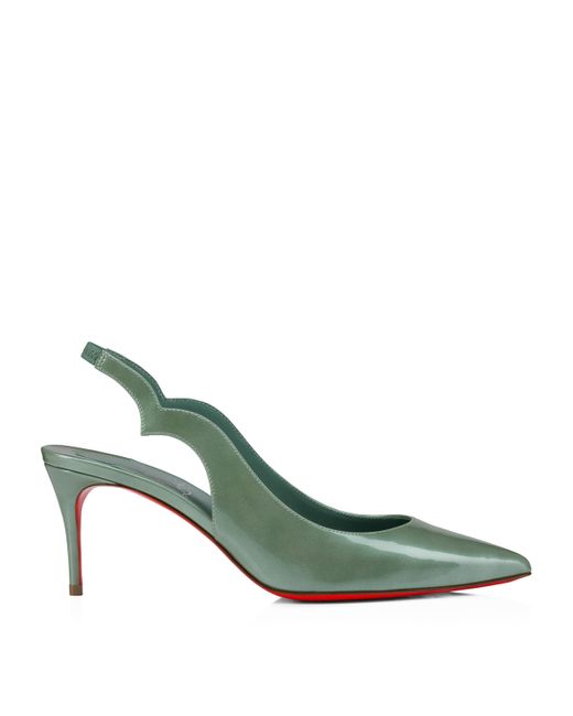 Christian Louboutin Green Hot Chick Sling Patent Leather Slingback Pumps 70