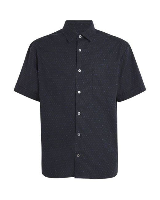 A.P.C. Blue Cotton Polka-Dot Shirt for men