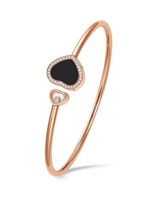 Chopard Brown Diamond And Onyx Happy Hearts Bracelet