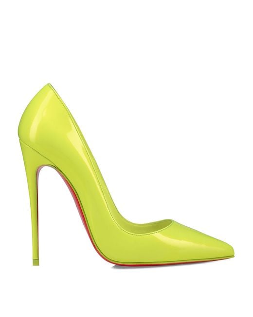 Christian Louboutin Yellow So Kate Patent Leather Pumps 120
