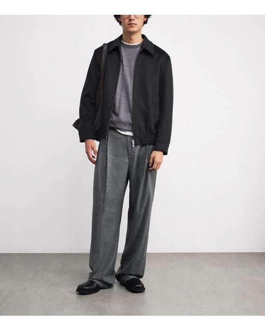 Lardini Gray Virgin Wool Crew-Neck Sweater for men