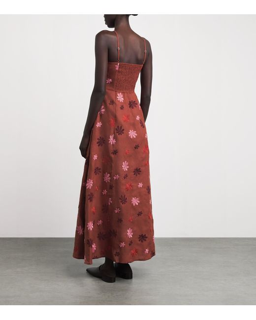 Lug Von Siga Red Linen Sara Midi Dress