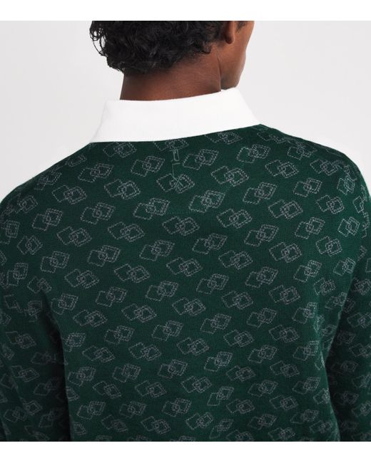 Ralph Lauren Green Geometric Jacquard Sweater for men