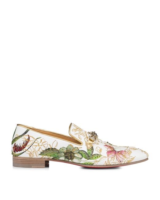 Christian Louboutin Natural Dandyswing Floral Print Loafers for men