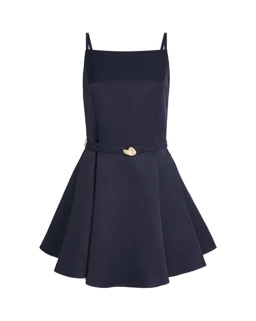 Maje Blue Faille Embellished Mini Dress
