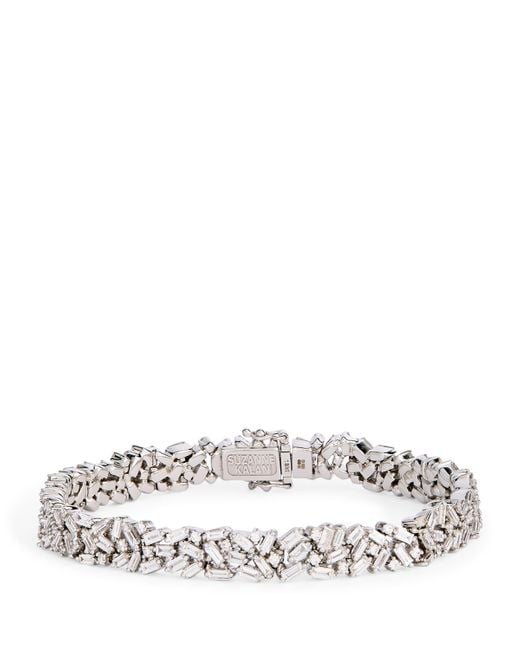Suzanne Kalan White And Diamond Classic Midi Sparkler Tennis Bracelet