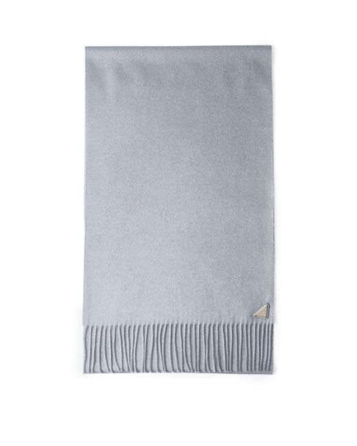 Prada Gray Silk-Cashmere Scarf