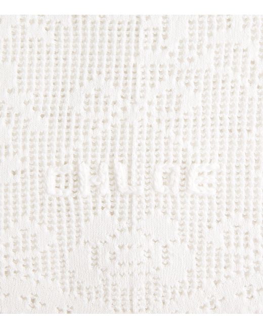 Chloé White Pointelle Knit Crop Top