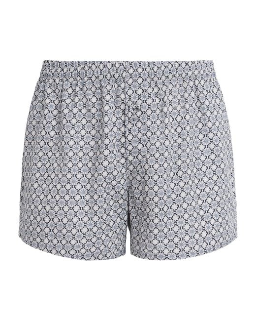Zimmerli of Switzerland Gray Cotton Sateen Printed Boxer Shorts for men