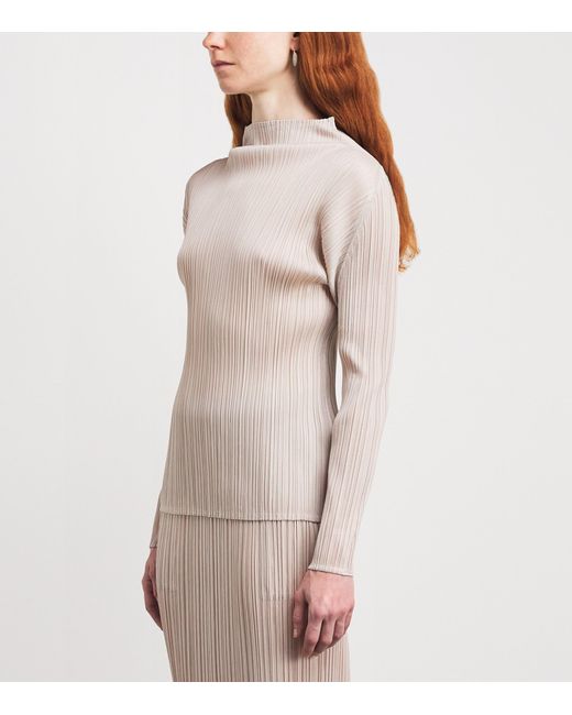 Pleats Please Issey Miyake Pink Long-Sleeve New Colorful Basics 4 Top