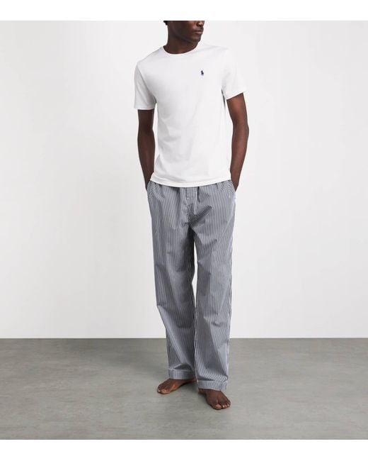 Polo Ralph Lauren Gray Cotton Stripe Pyjama Bottoms for men