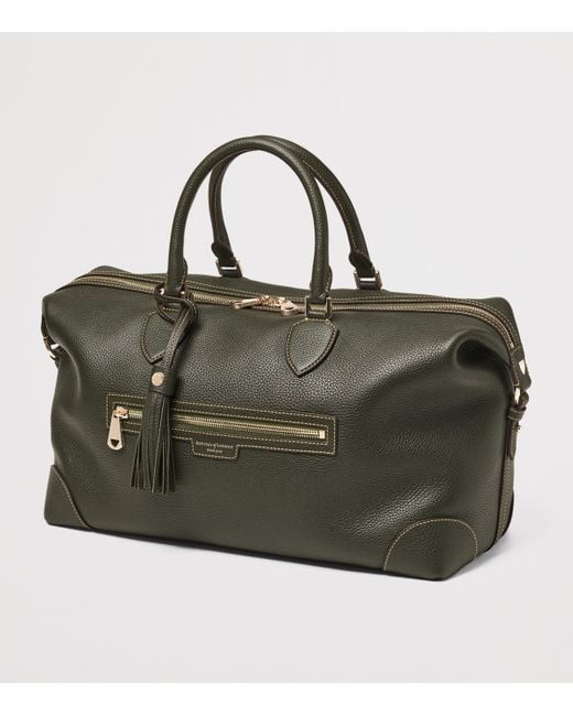 Aspinal Black Leather Hudson Flight Bag