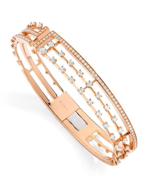 Marli New York Metallic Small And Diamond Avenues Bangle
