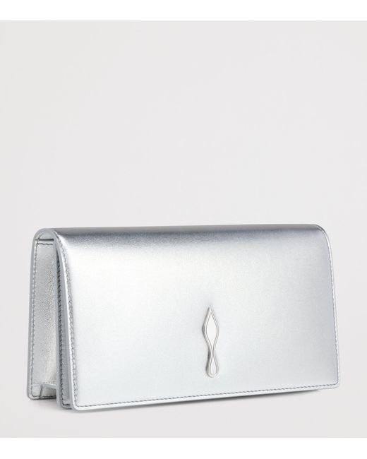 Christian Louboutin Gray Bettina Patent Leather Clutch Bag