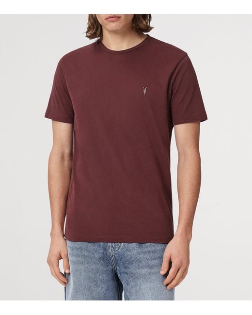 AllSaints Red Cotton Brace T-Shirt for men