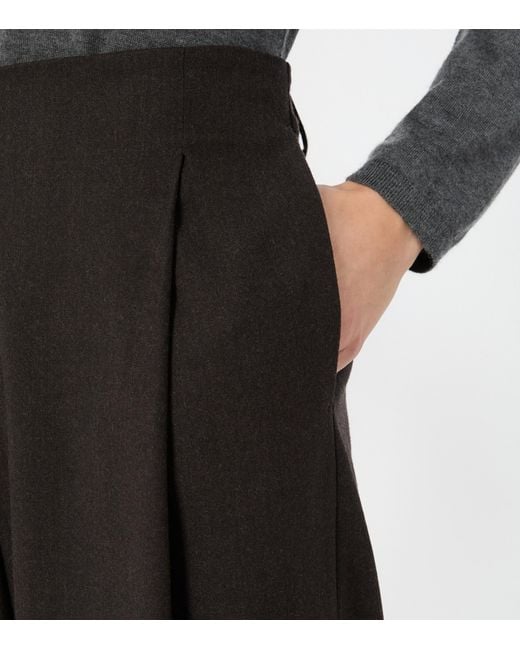 Max Mara Black Virgin Wool Belted Tailored Trousers