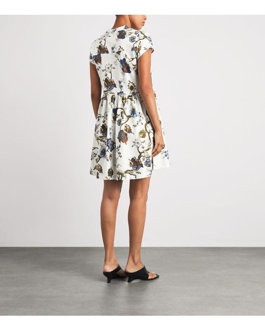 ME+EM White Floral Print Mini Dress