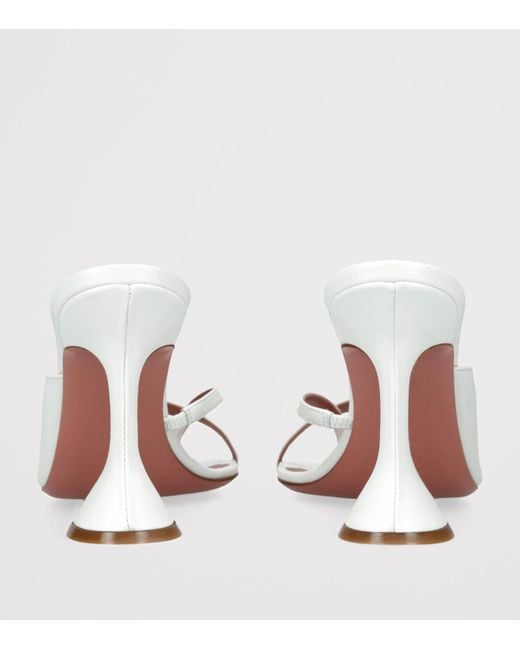AMINA MUADDI White Leather Shiona Heeled Mules 95