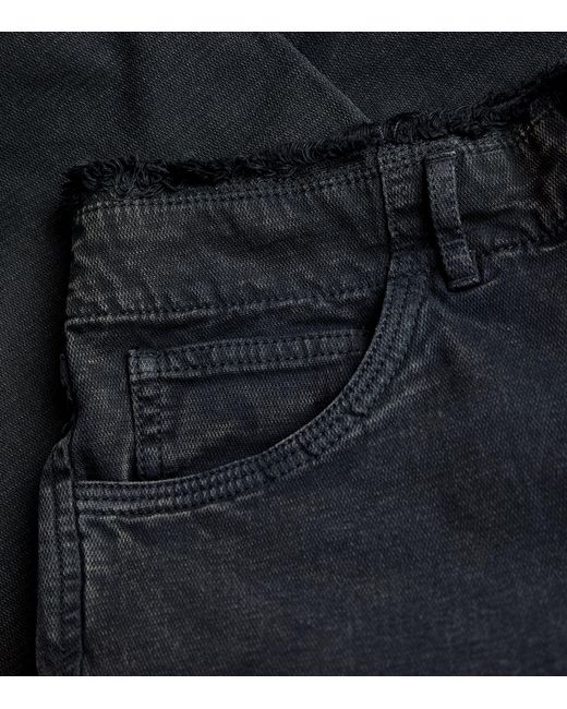 MAX&Co. Blue Frayed-detail Straight Jeans