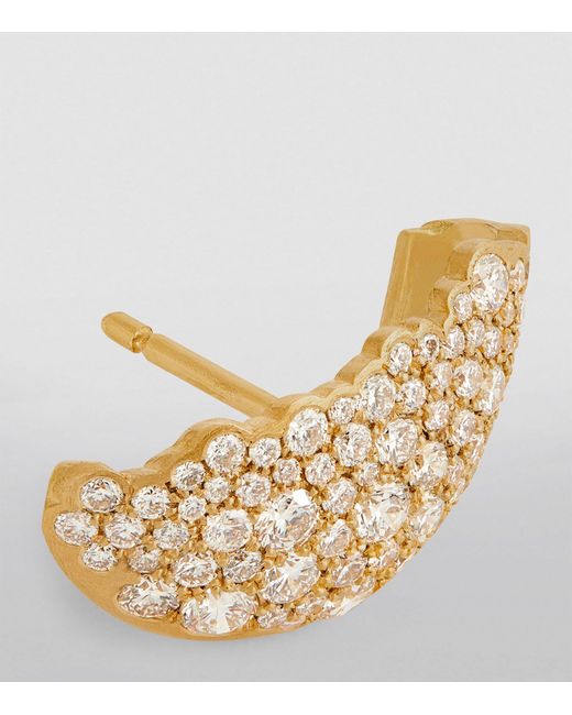 Nada Ghazal Metallic Yellow Gold And Diamond Fuse Single Earring