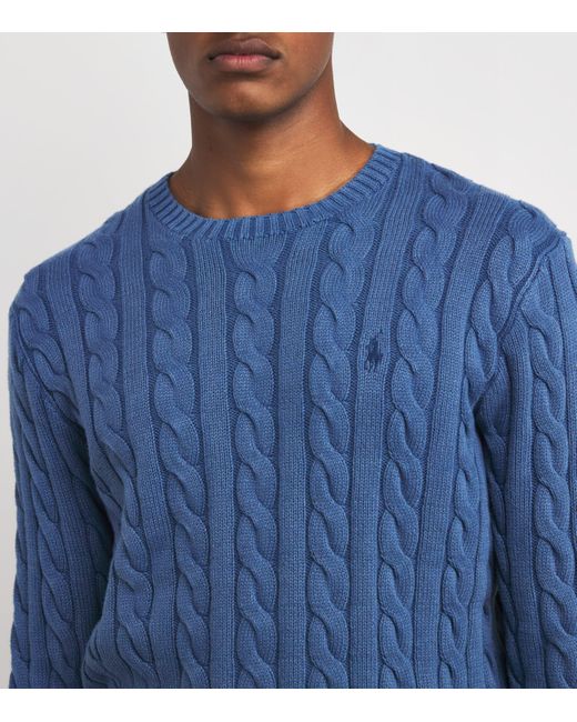 Polo Ralph Lauren Blue Cotton Crew-Neck Sweater for men