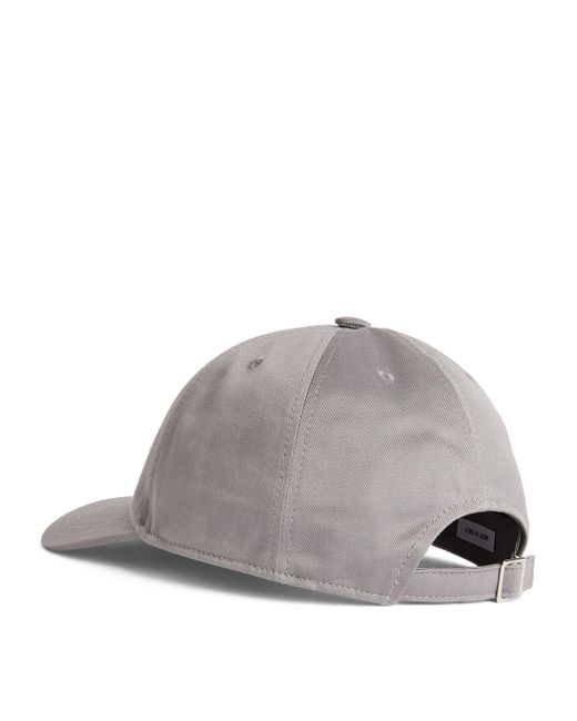 Thom Browne Gray Name Tag Baseball Cap for men