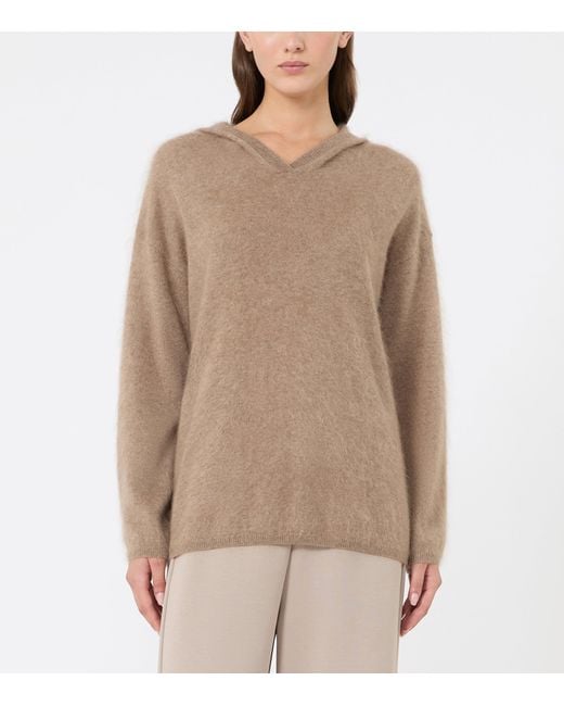 Max Mara Brown Cashmere Hooded Sweater