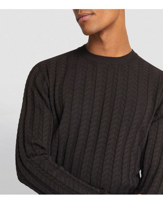 Giorgio Armani Black Cotton-cashmere-silk Sweater