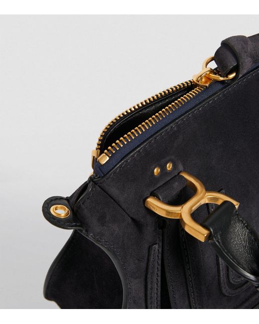 Chloé Black Medium Suede Marcie Top-handle Bag