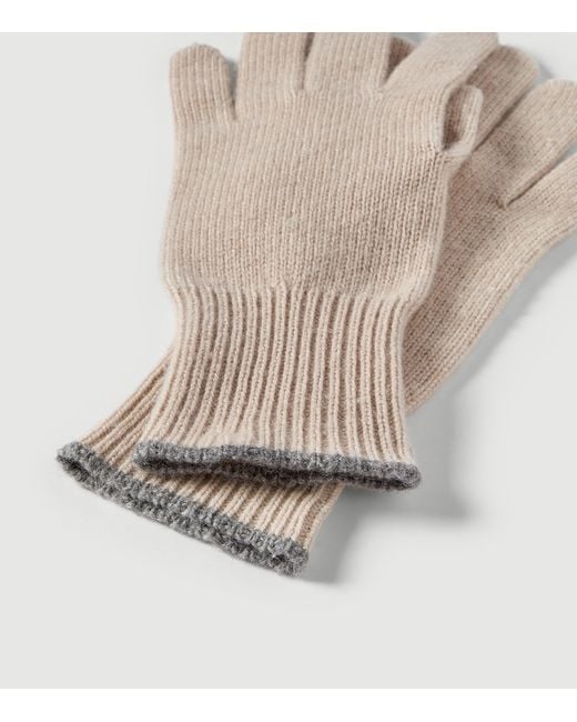 Brunello Cucinelli Natural Cashmere Gloves for men