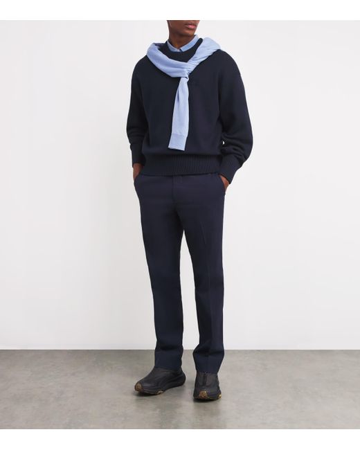 J.Lindeberg Blue Wool-Bci Cotton Eddy Sweater for men