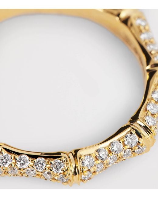 Anita Ko Metallic And Pavé Diamond Bamboo Ring