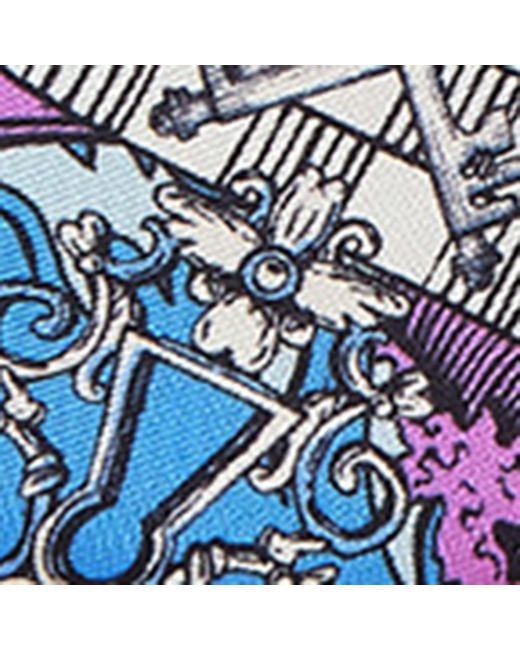 BVLGARI Blue Silk Printed Scarf