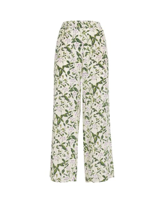 Weekend by Maxmara White Silk Print Trousers