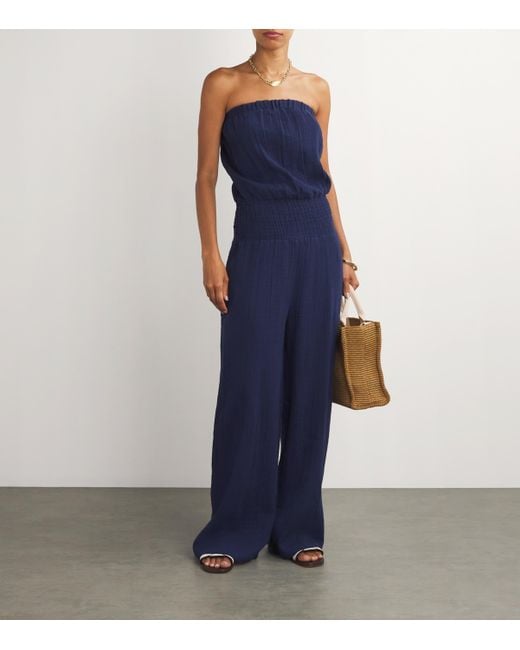 Melissa Odabash Blue Strapless Jumpsuit