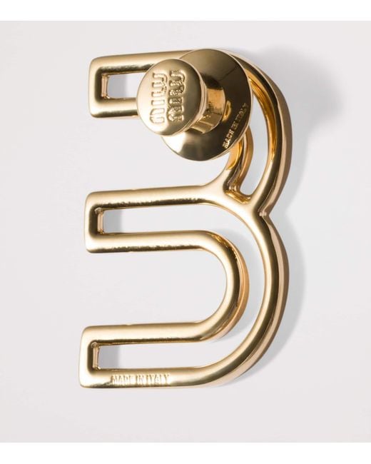 Miu Miu Metallic Logo Brooch
