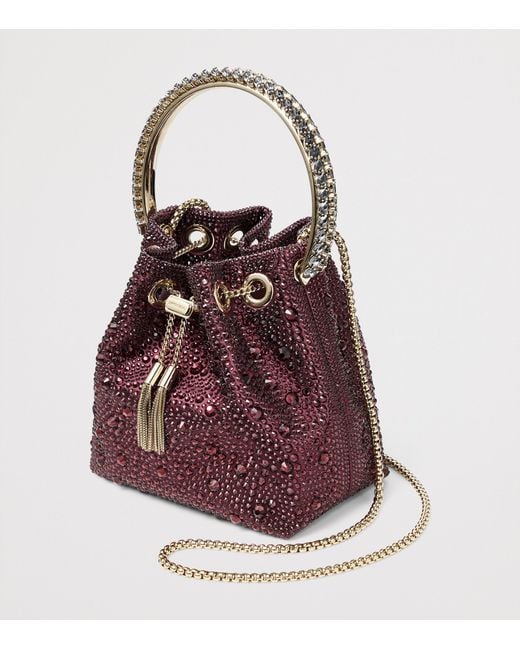 Jimmy Choo Red Embellished Bon Bon Top-Handle Bag