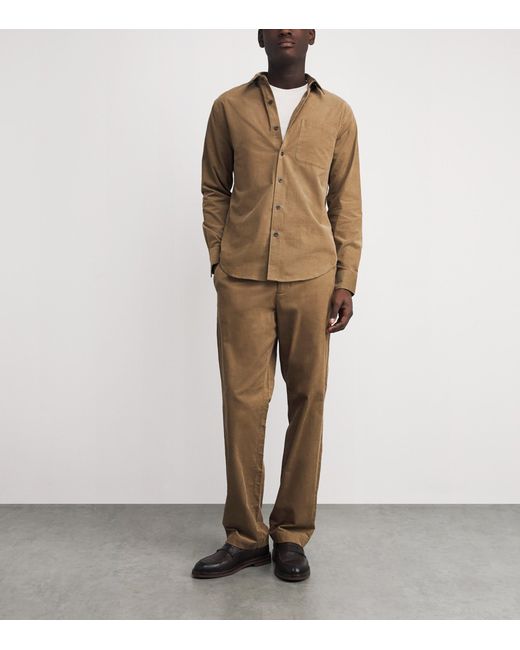 Vince Brown Cotton Corduroy Shirt for men